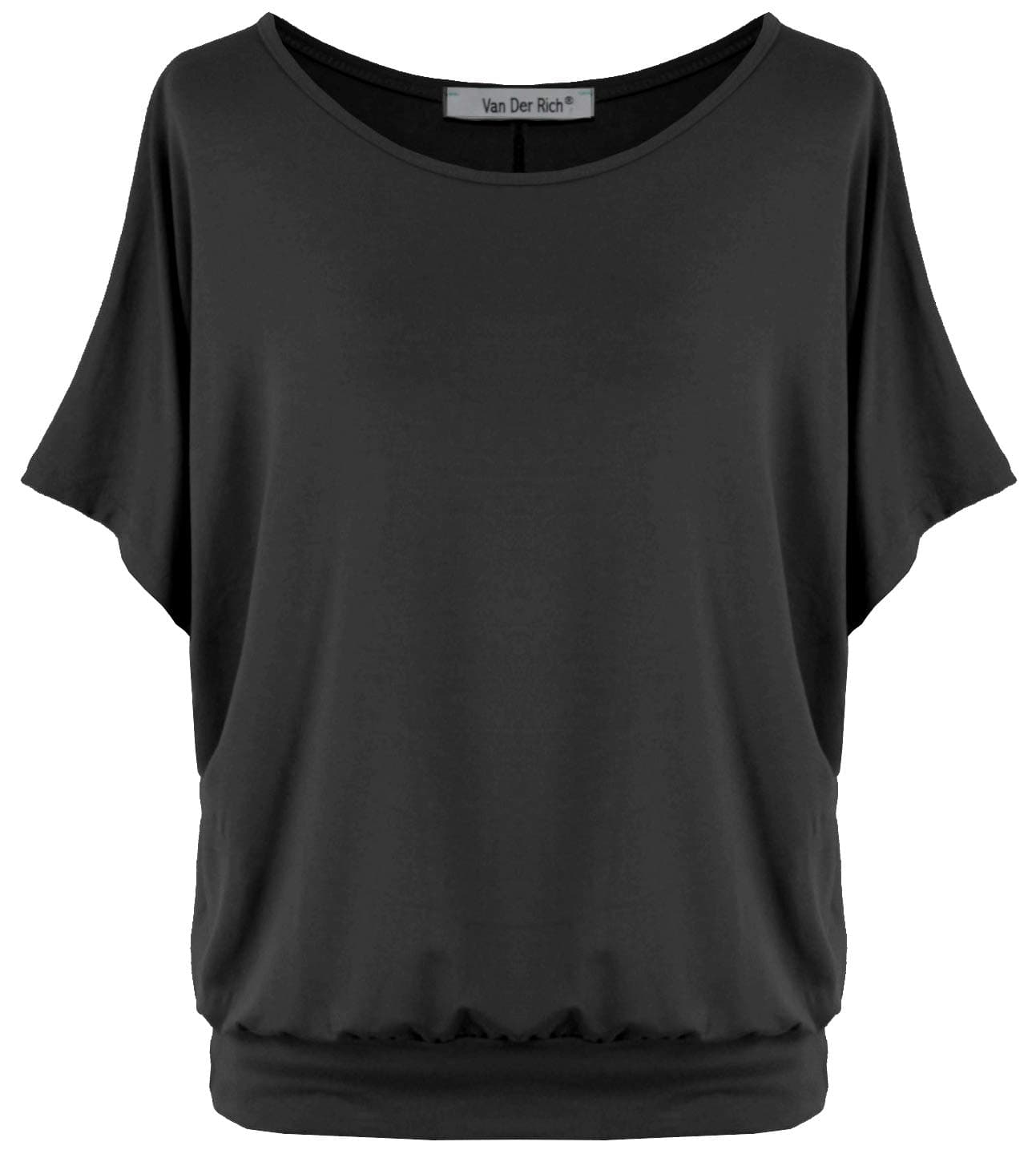 🔥 Mega Deal! Van Der Rich ® - Oversize T-Shirt mit Fledermausärme - Damen Schwarz XL
