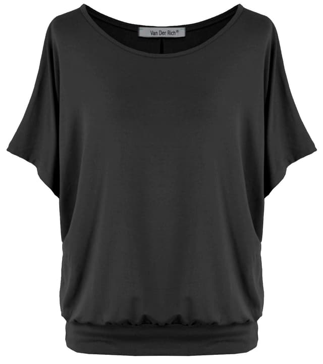 🔥 Mega Deal! Van Der Rich ® - Oversize T-Shirt mit Fledermausärme - Damen Schwarz XL