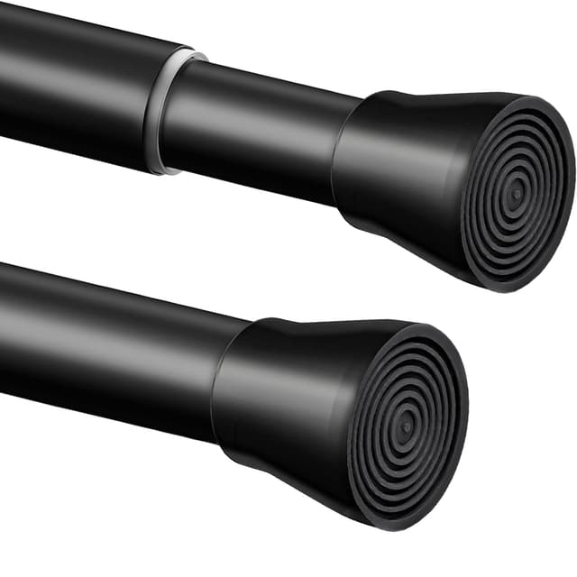 🚿🔧🛠️ 1 Stück Duschstange ohne Bohren Edelstahl Gardinenstange Schwarz 72-145CM
