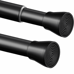 🚿🔧🛠️ 1 Stück Duschstange ohne Bohren Edelstahl Gardinenstange Schwarz 72-145CM Angebot bei HelloDeals