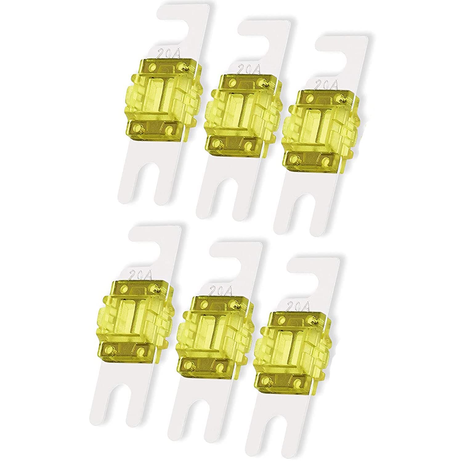 🔒 Greluma 6 Stk 20A Mini ANL Sicherungen - Automobil Marine Audio Video System Elektronik Sicherung 6-20A 🔒