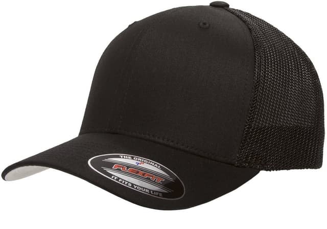 🧢 Flexfit Unisex Cap Flexfit Mesh Trucker 🌟 Einheitsgröße L-XL Schwarz