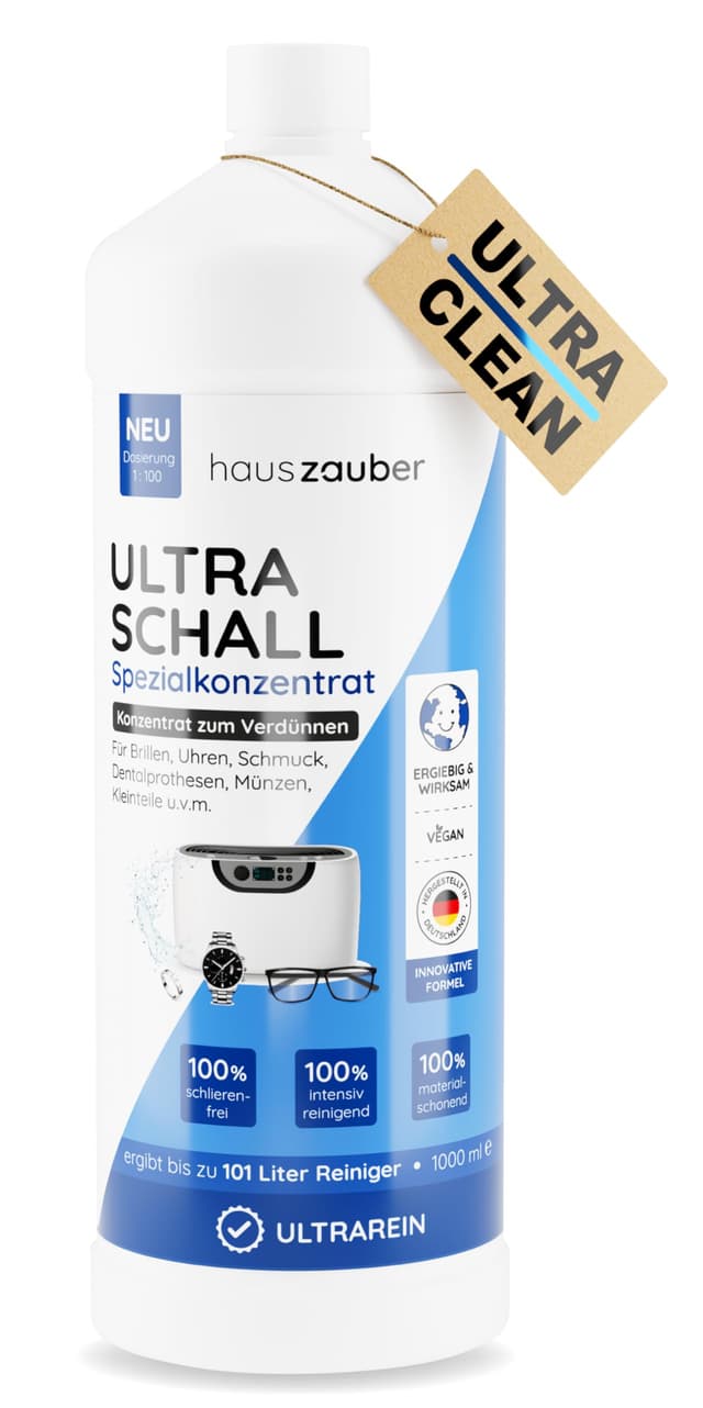 hauszauber® - Ultraschallreiniger Konzentrat [EXTRA ERGIEBIG] 1000 ml 🧼🔬✨