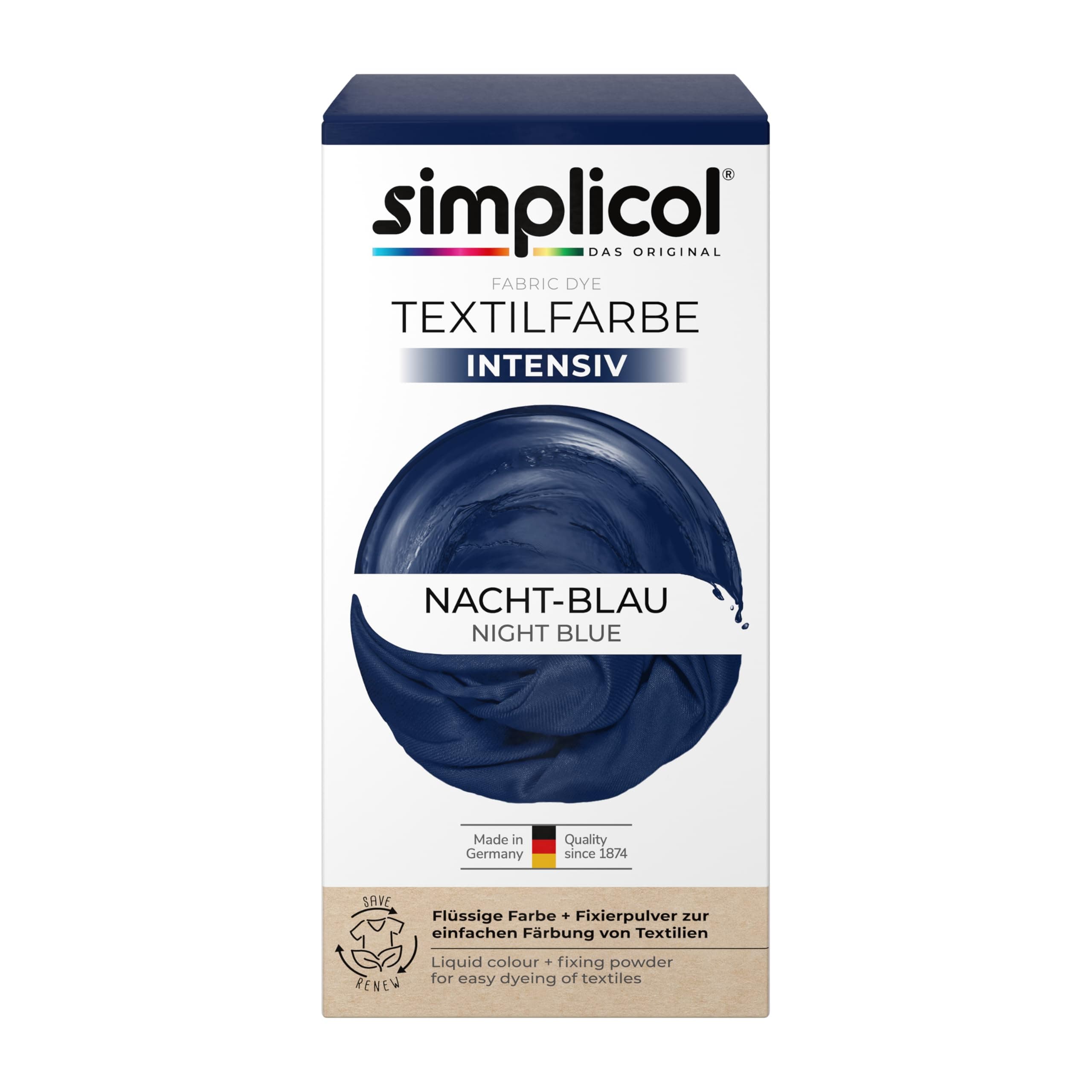 Angebot: simplicol Textilfarbe intensiv Nacht-Blau 🎨
