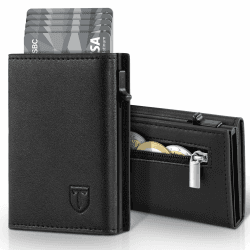 🌟 Herren Slim Wallet Geldbörse mit RFID Schutz - Schwarz Angebot bei HelloDeals