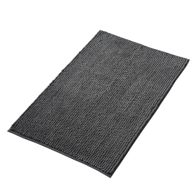 🛁🚿 Decomira Badematte rutschfest | Badezimmer-Teppich aus Chenille | Dunkelgrau - 40x60 cm