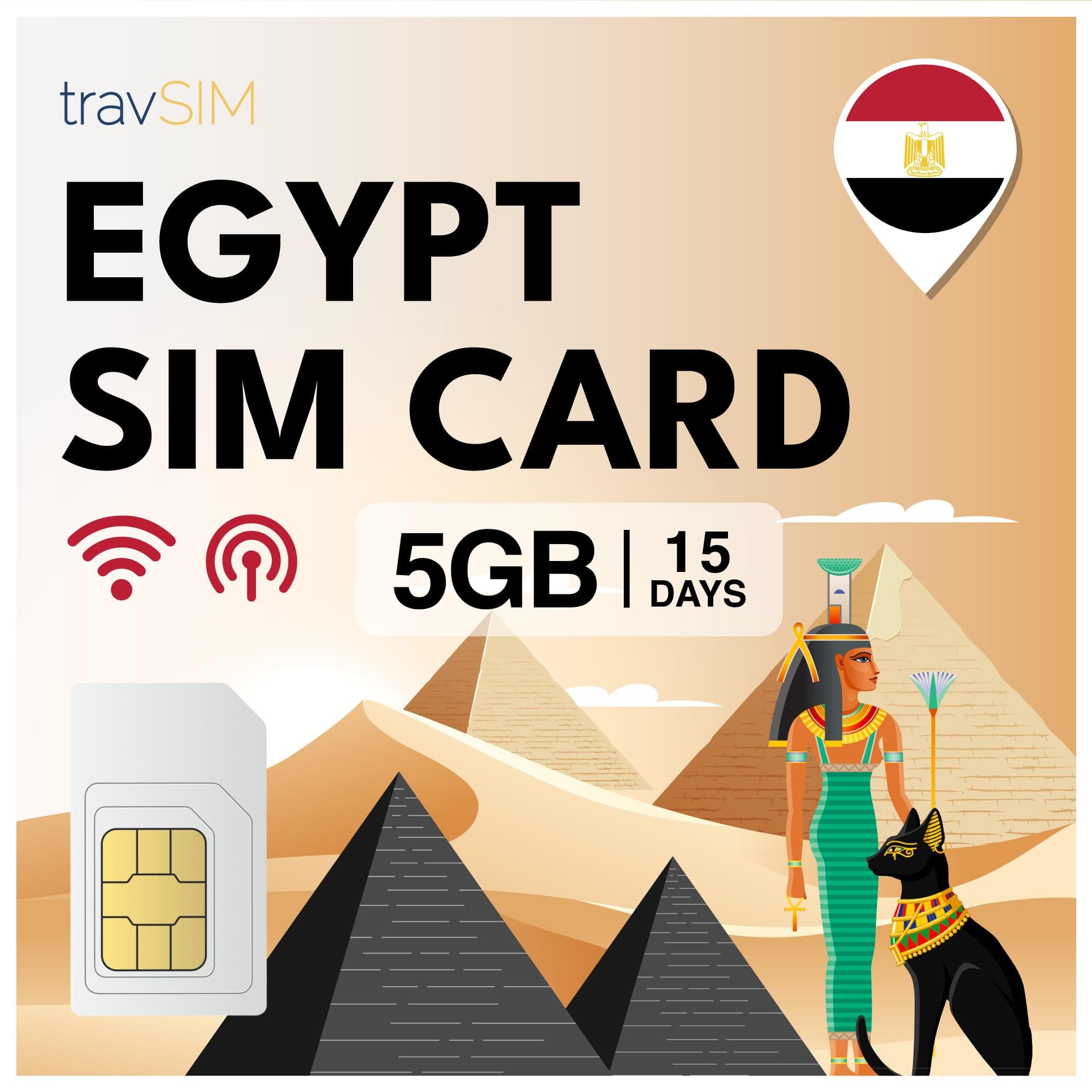 travSIM Ägypten SIM Karte | 5GB Mobile Daten | Hotspot verfügbar | 15 Tage - 5GB