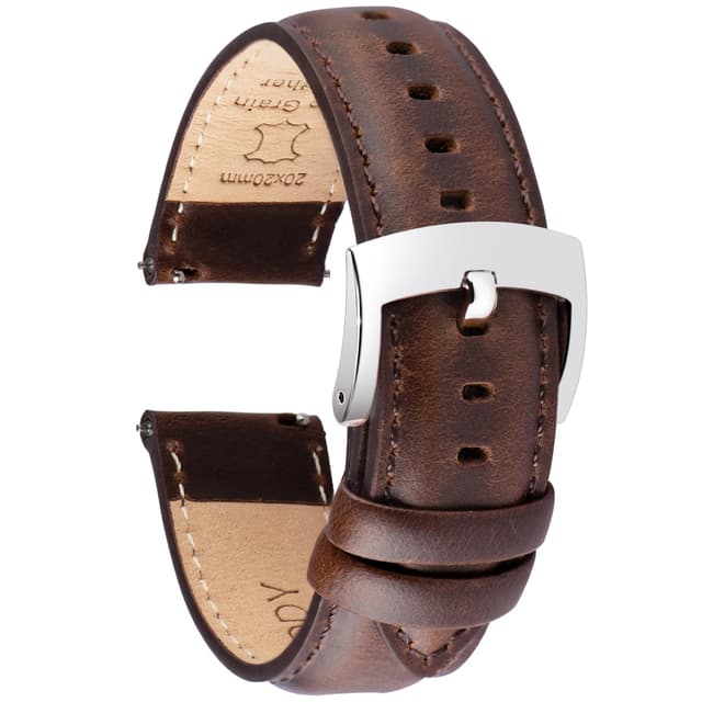 🌟 OTTOODY Leder Uhrenarmband 18-22mm Mit Schnellverschluss 🌟