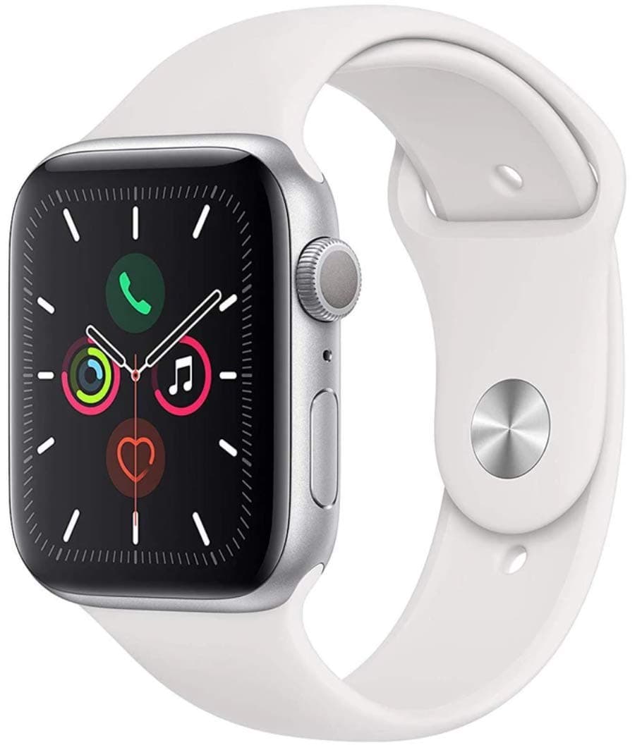 🌟 Super Angebot: Apple Watch Series 5 44mm (GPS) - Aluminiumgehäuse Silber Weiß Sportarmband (Generalüberholt) 🌟