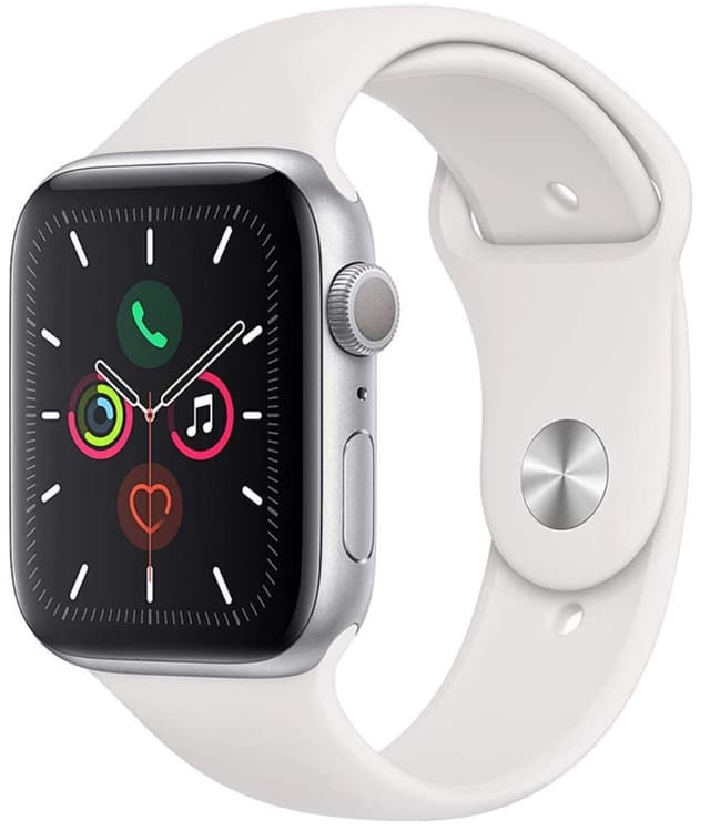 🌟 Super Angebot: Apple Watch Series 5 44mm (GPS) - Aluminiumgehäuse Silber Weiß Sportarmband (Generalüberholt) 🌟