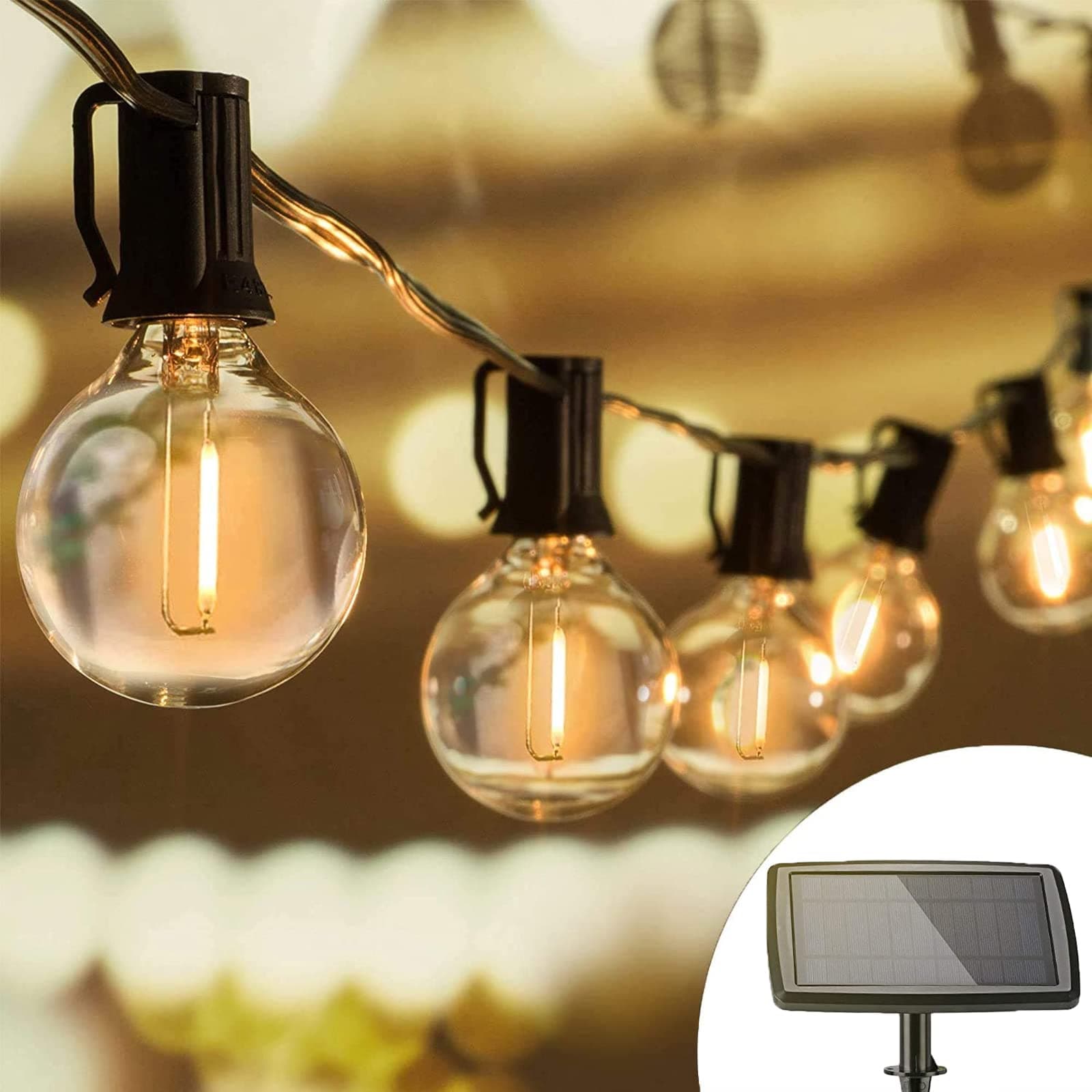 🌞🌟 Joomer Solar Outdoor Lichterkette, 18.3M mit 25+2 PCS G40 Party Lichterkette 🎉🌿