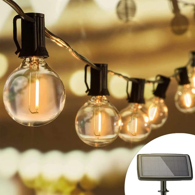 🌞🌟 Joomer Solar Outdoor Lichterkette, 18.3M mit 25+2 PCS G40 Party Lichterkette 🎉🌿