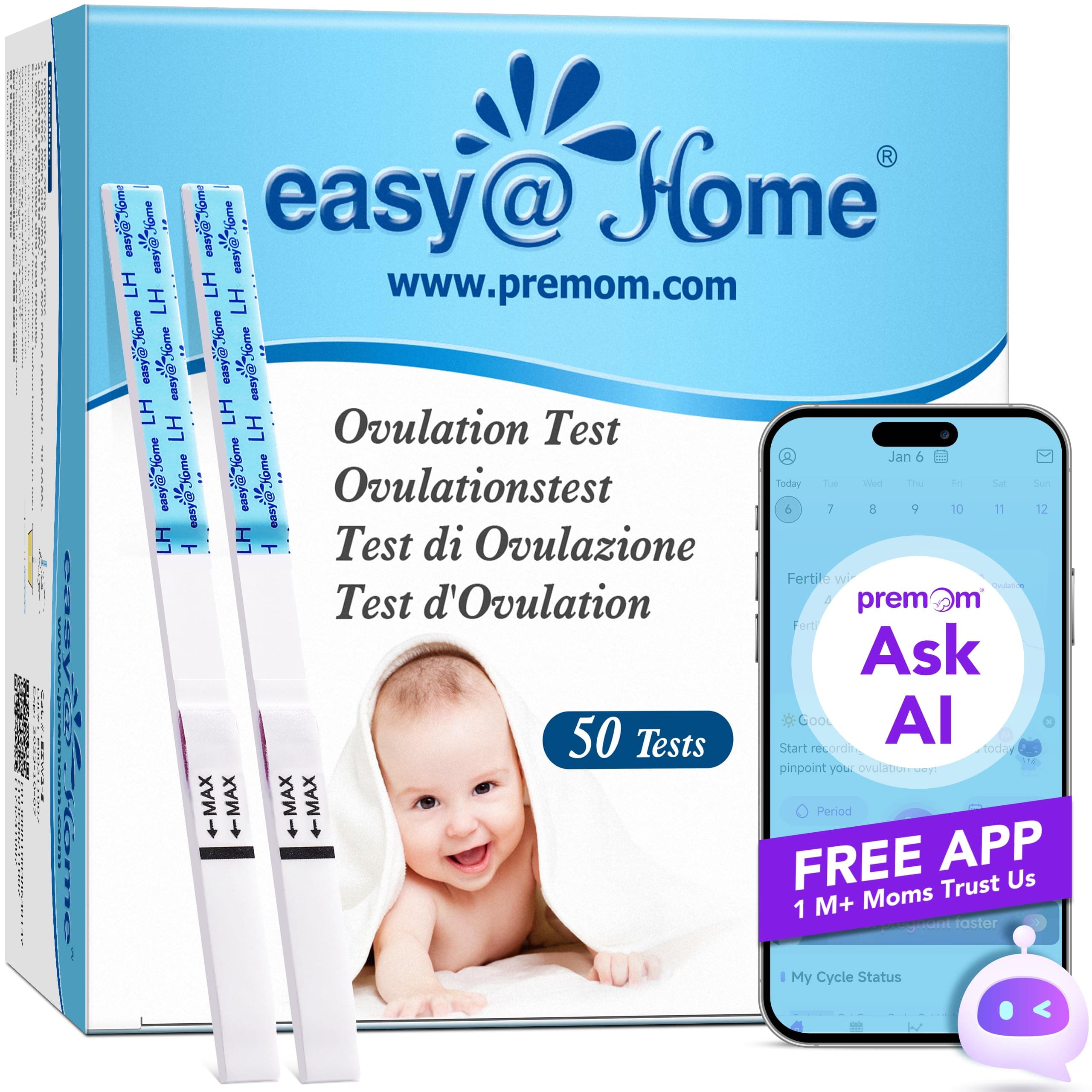🌟 Easy@Home Kinderwunsch 50 x Ovulationstest Fruchtbarkeitstests 🌟