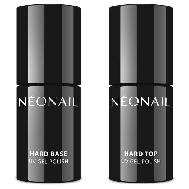 NEONAIL UV Set Hard Base und Hard Top - UV Nagellack - Unterlack - Überlack - Top Coat - Base Coat - Gel Nägel UV - Nageldesign Base + Top 14.4 ml