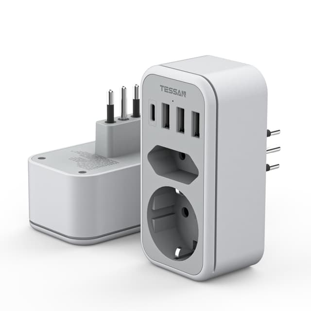 TESSAN Adapter Italien Steckdose 6 in 1 🌍🔌