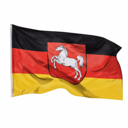 Niedersachsen Flagge 90x150cm 🚩🌟 - Hochwertige Fahne für Flaggen-Liebhaber Angebot bei HelloDeals