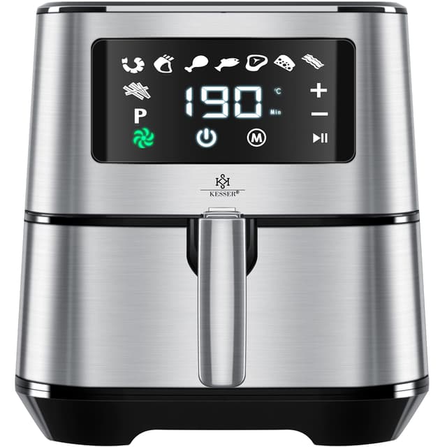 KESSER® XXL 5,5 Liter Heißluftfritteuse Edelstahl |1700W Fritteuse Airfryer 🍟