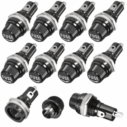 🔒 Gebildet 10Stück 5 x 20mm Sicherungshalter AC 10A 250V Schwarzer Schraubkappen-Sicherungshalter Angebot bei HelloDeals