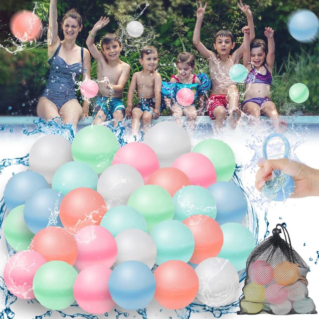 🎈🌊 Wiederverwendbare Wasserballons 30 Stück - Kinder Pool & Strand Spielzeug 🏖️