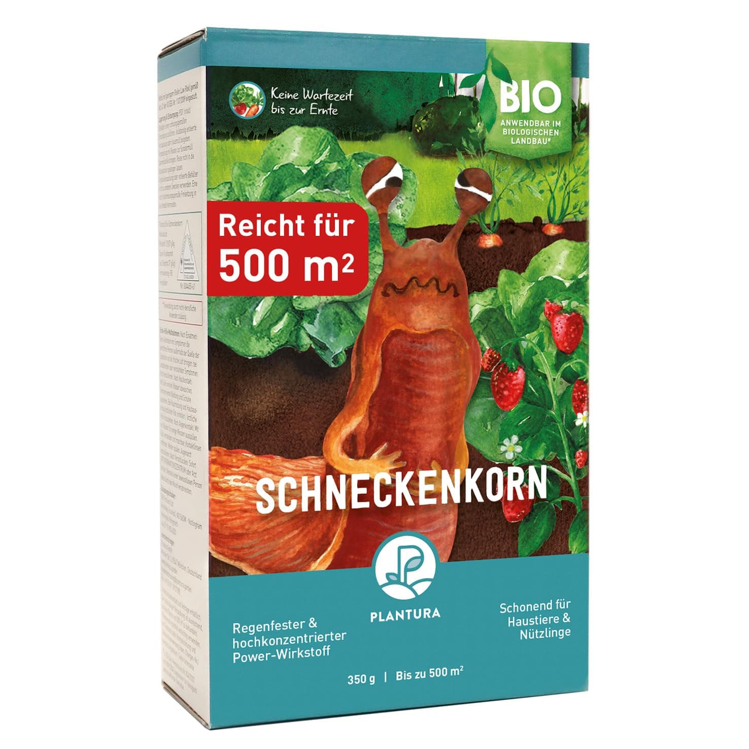 🐌🌿 Plantura Bio-Schneckenkorn | Hochwirksame Schneckenbekämpfung | Vorteilspack: 350 g für 500 m²