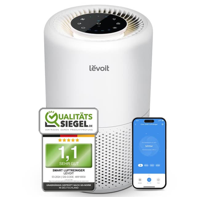 LEVOIT Core 200S Luftreiniger 🌬️ HEPA Filter für Allergiker | Luftfilter gegen Schimmel Staub Pollen Gerüche