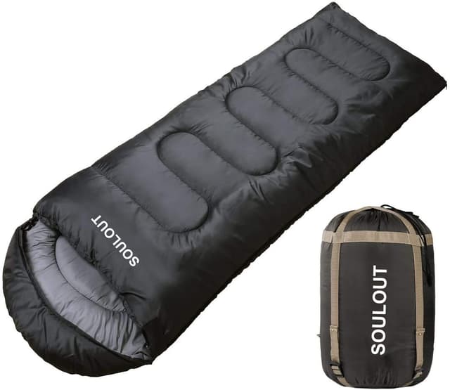 SOULOUT Schlafsack 3-4 Jahreszeiten - Wasserdichter Leichter Deckenschlafsack für Camping, Reisen und Outdoor-Aktivitäten 😎