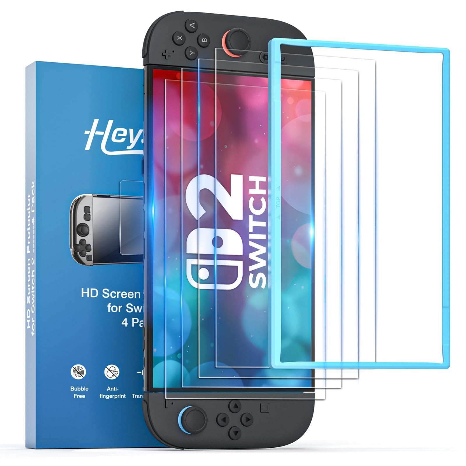 HEYSTOP Displayschutzfolie für Nintendo Switch 2 [4er-Pack] 🎮