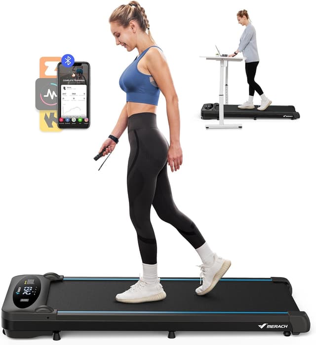 MERACH Walking Pad 3-in-1 Laufband für Zuhause 🏃‍♂️🏡 Büro, 1-6km/h Treadmill, 2.75HP Laufband mit Fernbedienung 🌟