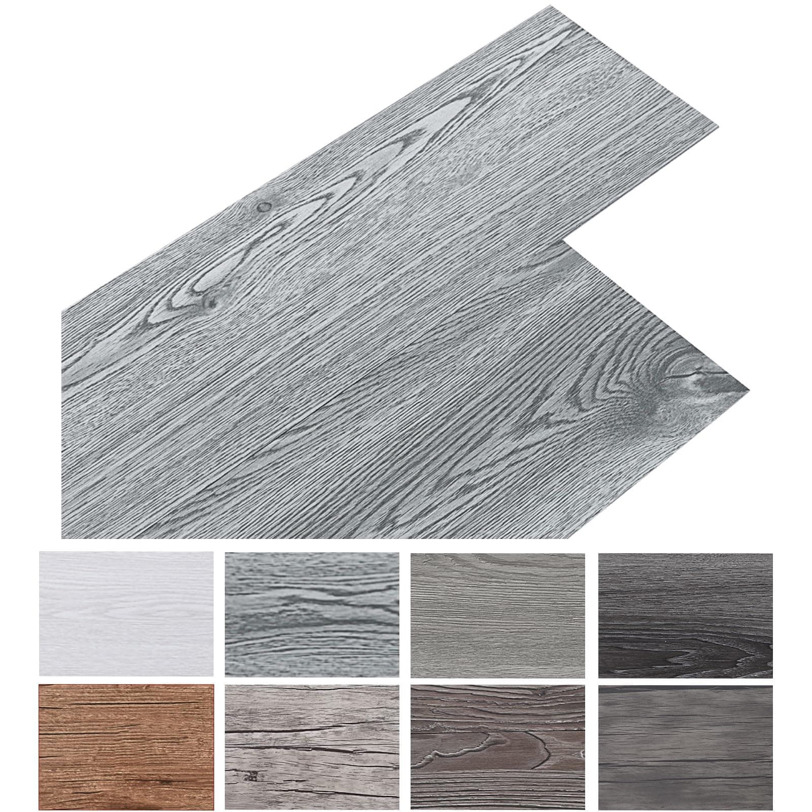 INMOZATA 5,02m² PVC Bodenbelag Selbstklebend Vinylboden - Grau