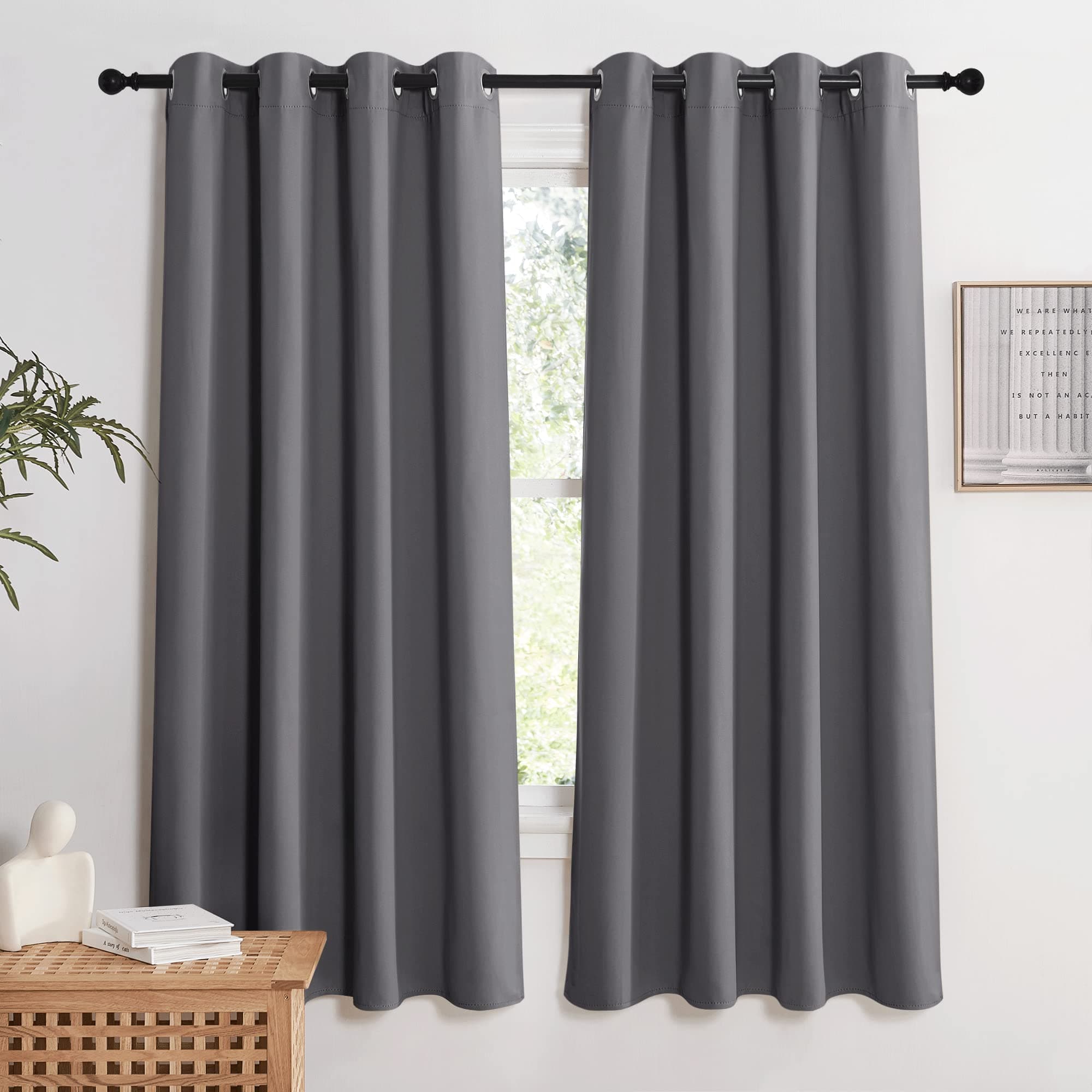 🌟 KGORGE Verdunklungsvorhänge 2er Set 160 x 140 cm Grau 🌙