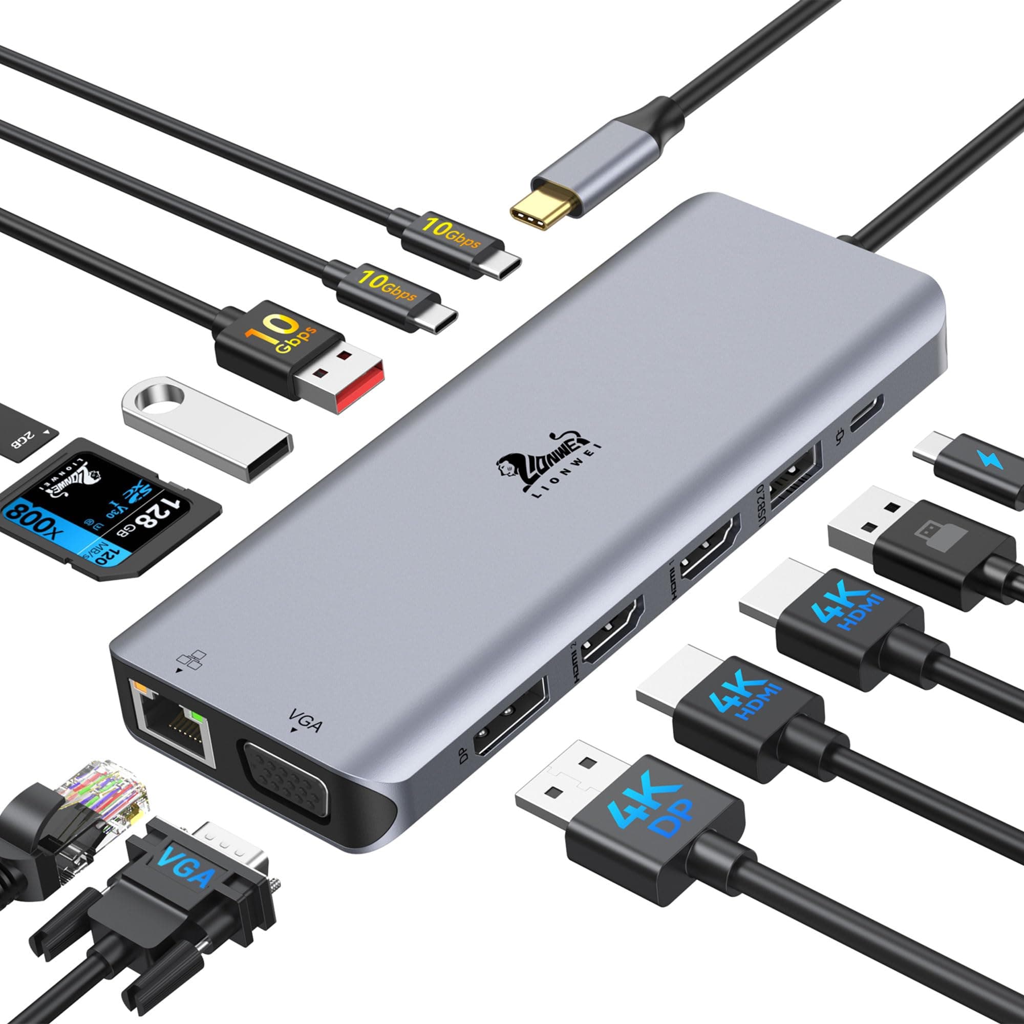 USB C Docking Station 3 Monitore 13 in 1 USB C Hub 🚀