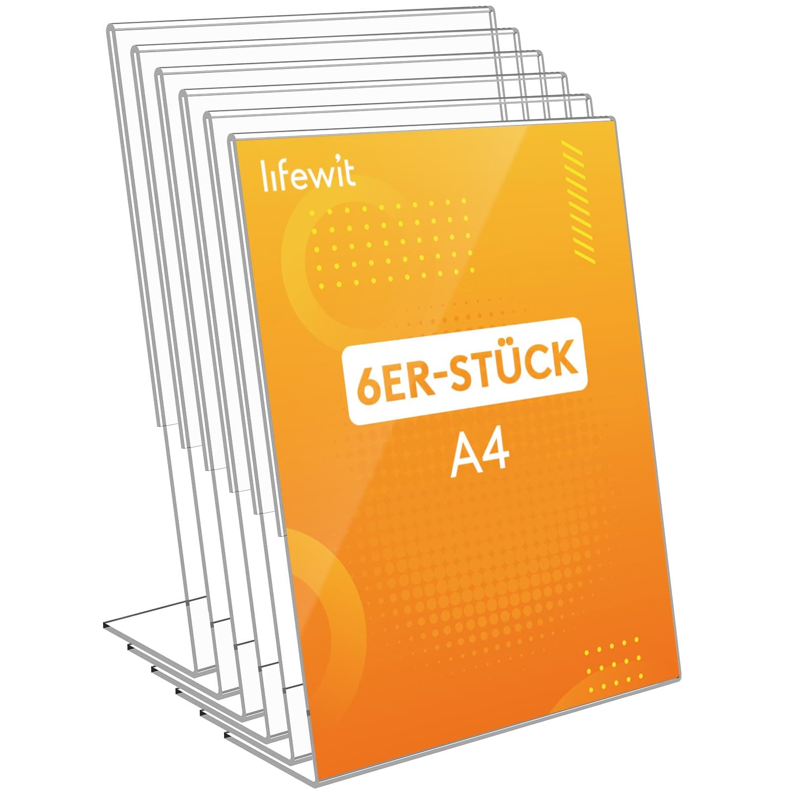 🌟 Lifewit 6er Pack A4 Acryl Schilderhalter | Transparenter L Form Ständer