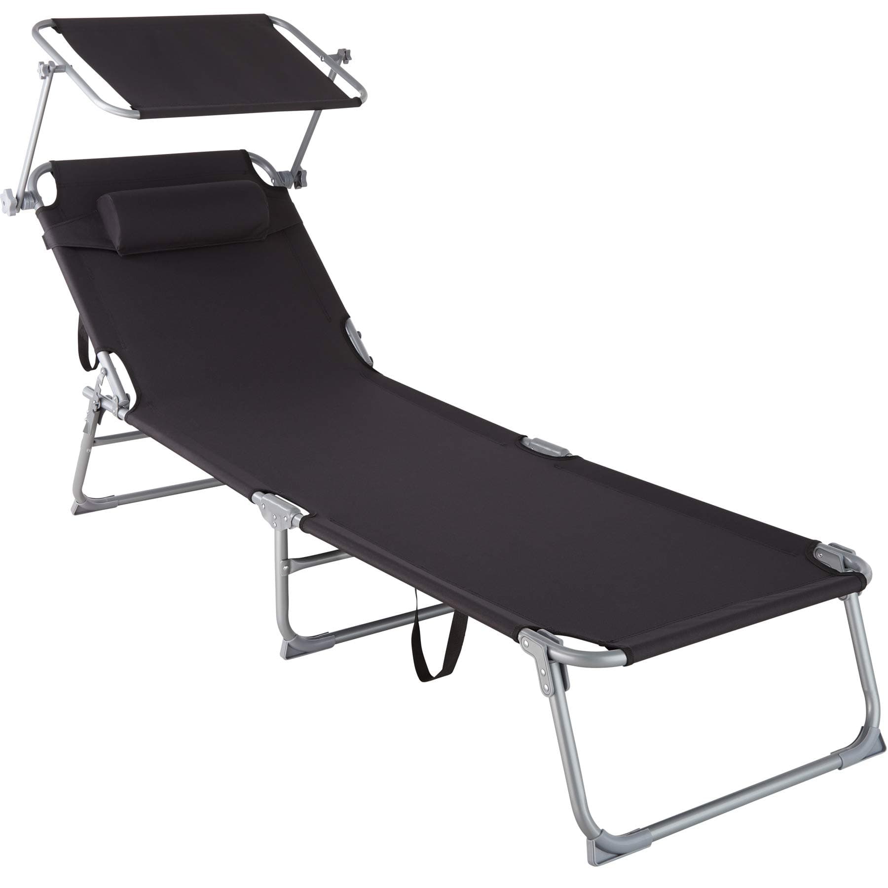 🌞🪑 Tectake® Sonnenliege mit Dach - Strandliege klappbar 🪑🌞
