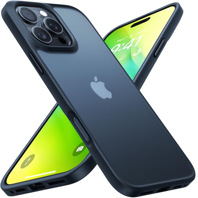 📱 TORRAS Guardian für iPhone 16 Pro Hülle - Stoßfest & Mattiert Schwarz