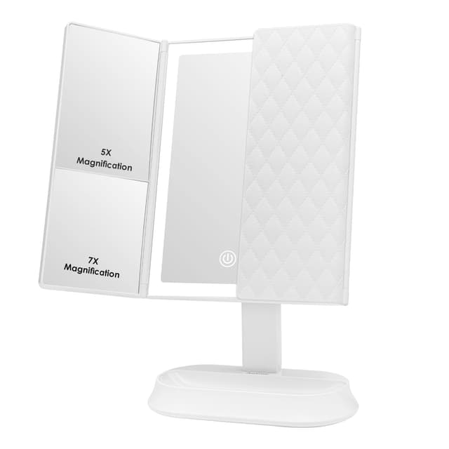 Auxmir Schminkspiegel mit Beleuchtung, Faltbar 1X/5X/7X Kosmetikspiegel, 60 LED Tischspiegel 🌟