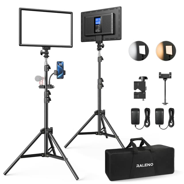 🎥🔆 RALENO LED Videoleuchte 2er Pack - Perfektes Video-Streaming Licht 📸🌟