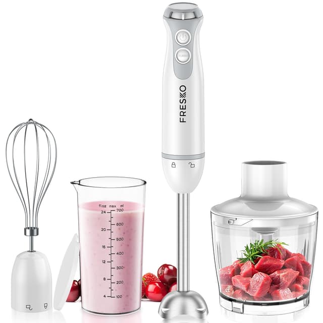 🌟 DEAL DES TAGES 🌟 FRESKO 4-in-1 Stabmixer, 1000W Pürierstab Edelstahl