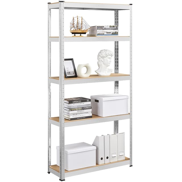 Yaheetech Lagerregal Schwerlastregal mit verstellbaren MDF-Böden 90x30x180cm Silbern 🏋️‍♂️
