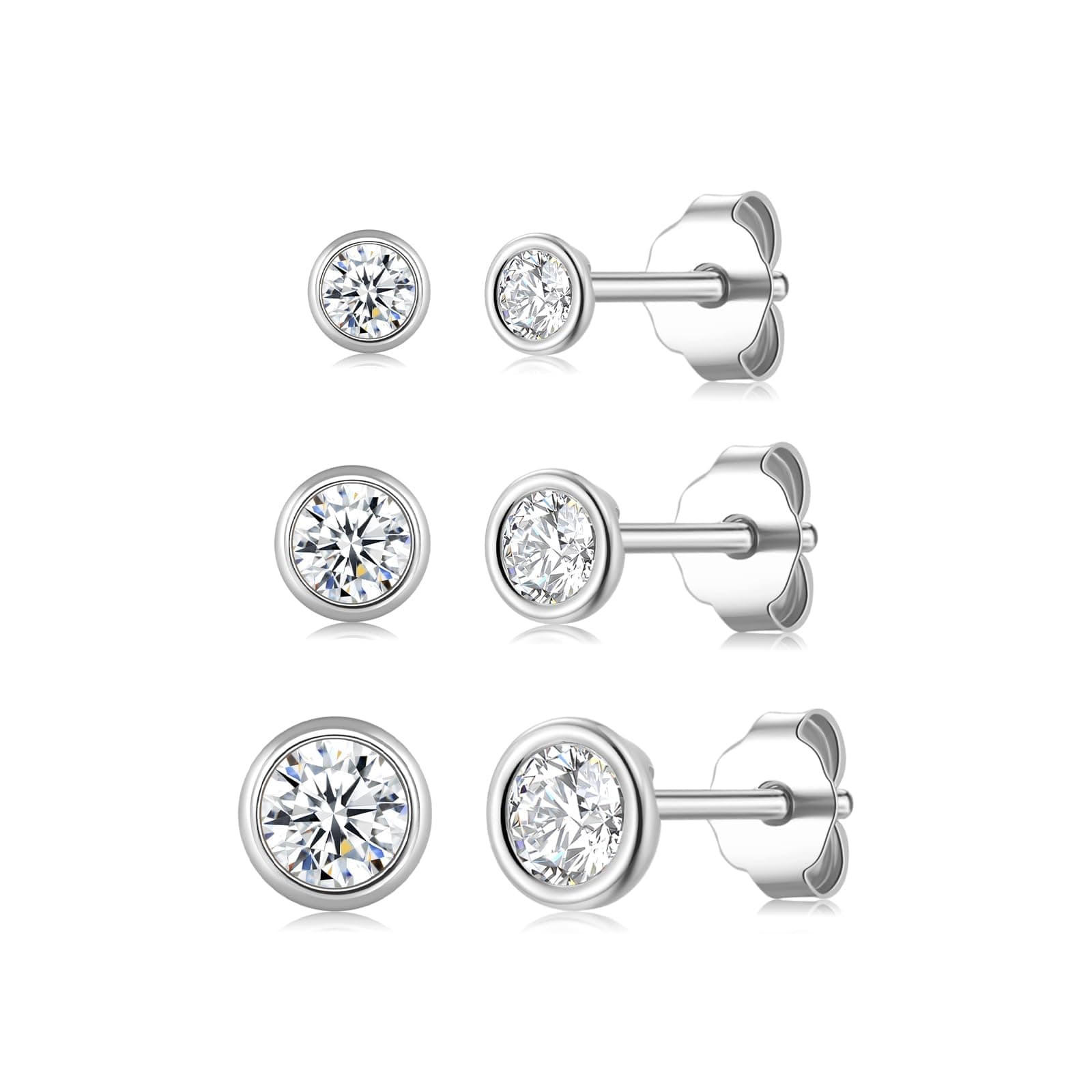 Ecripe 3 Paar 925 Sterling Silber Ohrstecker 💎 Deal - Nur 9.34€ + kostenloser Versand!