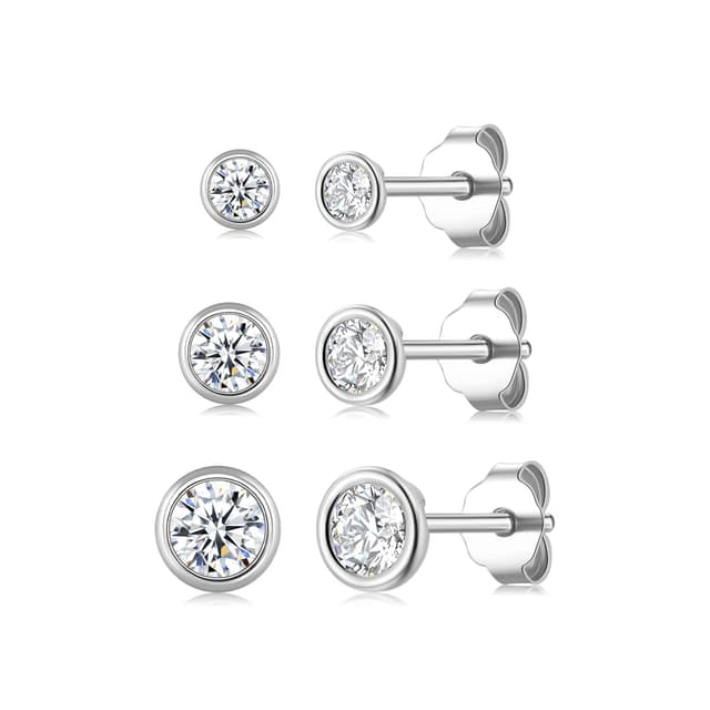 Ecripe 3 Paar 925 Sterling Silber Ohrstecker 💎 Deal - Nur 9.34€ + kostenloser Versand!