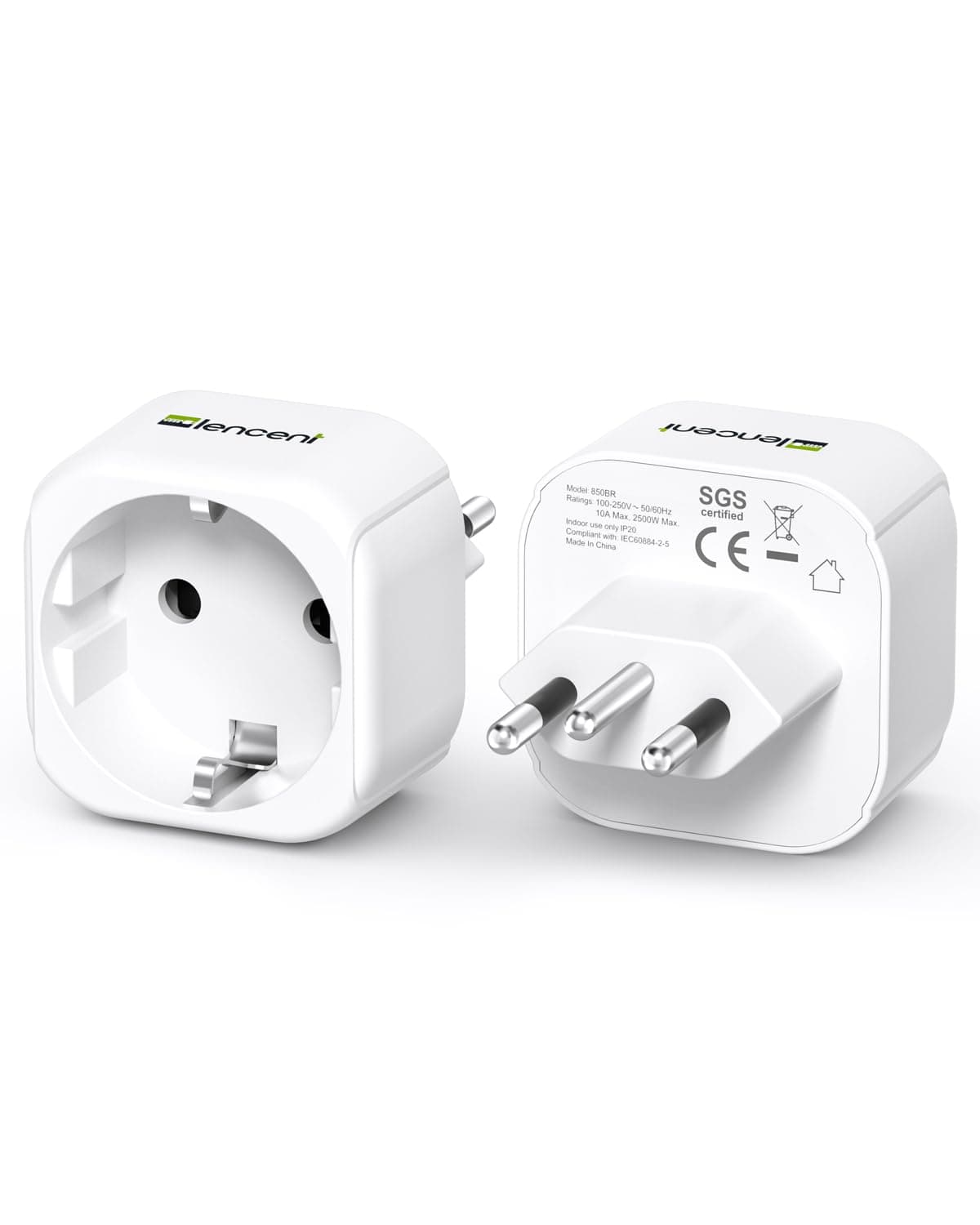 LENCENT 2X Reiseadapter Netzadapter Typ N Brasilien, Europa DE Deutsch 🌎🔌