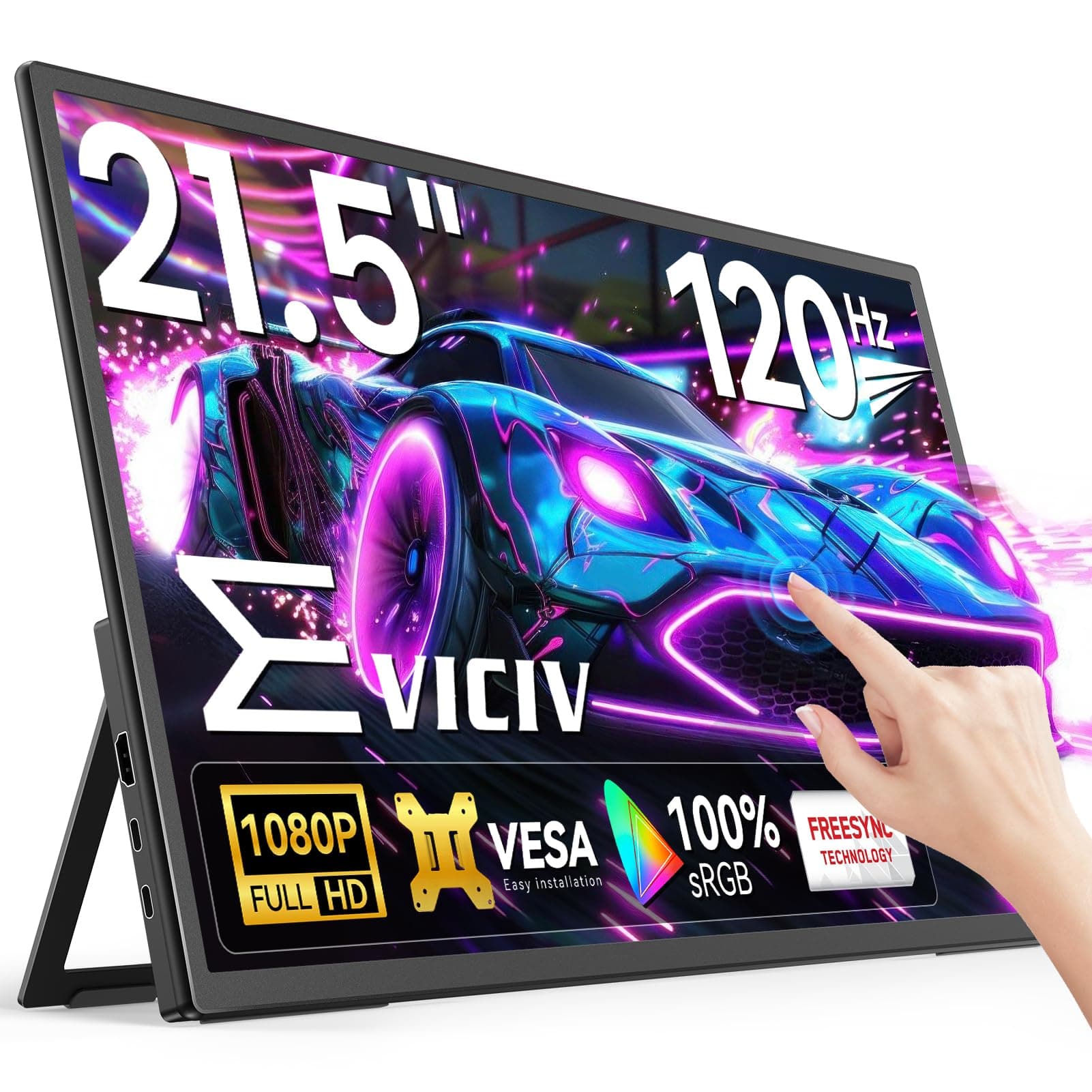 EVICIV Tragbarer Touchscreen Monitor 21,5 Zoll 120Hz