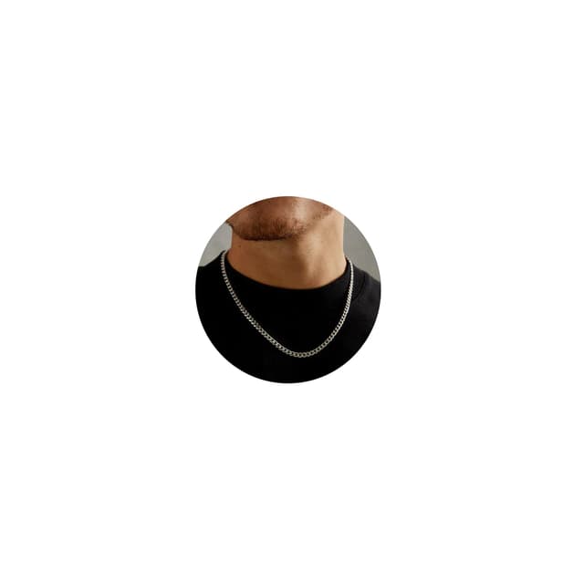 🎁 Esrael 3/5 mm Echtes Silber/14K Echtes Gold Plattierte Kubanische Kette für Männer und Jungen