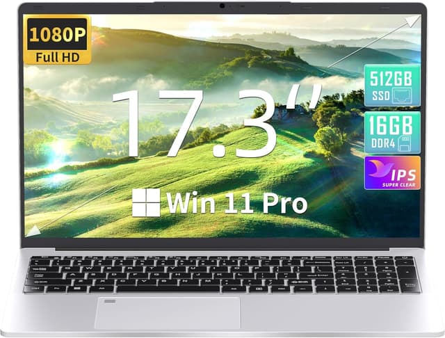 Fsjun Win 11 Pro & Office 2019 17.3 Zoll Laptop | 16GB RAM, 960GB SSD 🚀