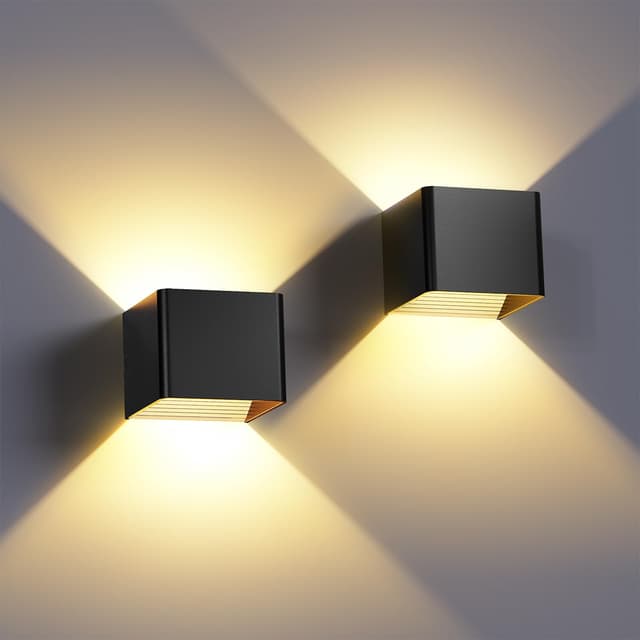 🌟 HANDSONIC LED Wandleuchte Innen - Schwarz Wandlampe 7W
