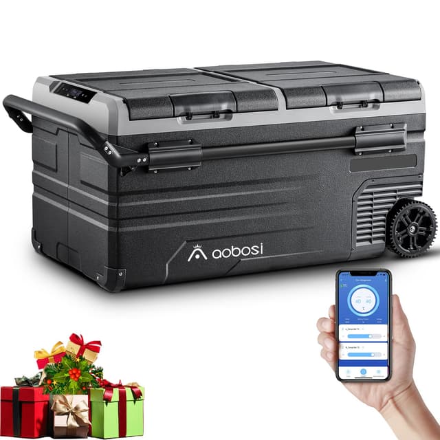 🚗🏕️ AAOBOSI 95L Kompressor Kühlbox Dual Zone mit WIFI-APP-Steuerung