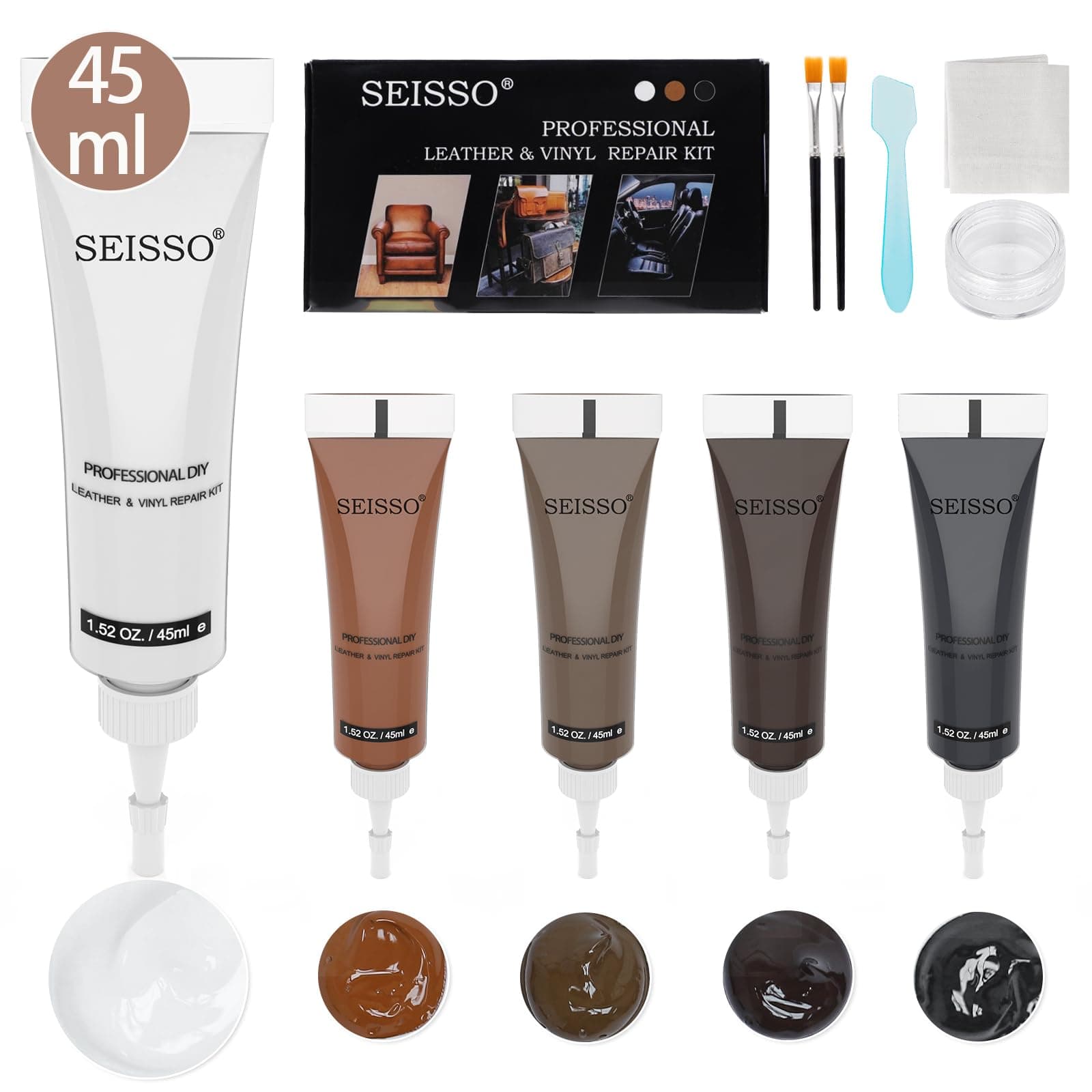 🌟 SEISSO 2025 Neu Leder Reparatur Set - 5 Farben Lederreparatursalbe 🌈