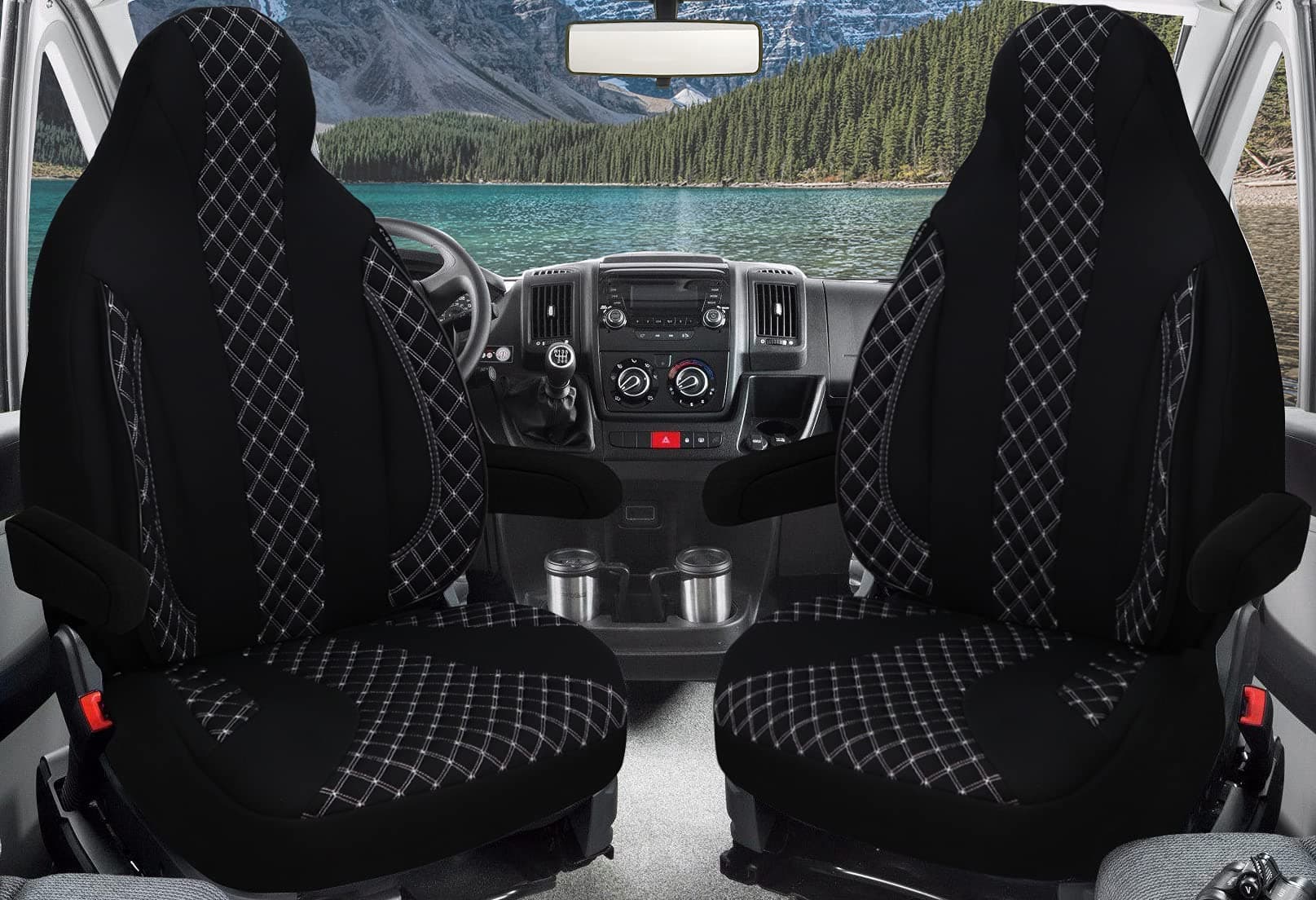 🚐🔥 Maß Sitzbezüge Schonbezüge Pilotsitze Fahrer & Beifahrer Set für Wohnmobil