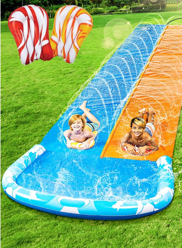 JOYIN 685cm Rutsche und Wasserrutsche mit 2 Bodyboards 🌊🌈 Sommer-Wasserspaß im Garten!