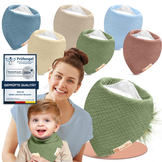 Mallie® Musselin Lätzchen Baby 6er oder 8er Set - Frühlingsbrise 🌿👶🎁